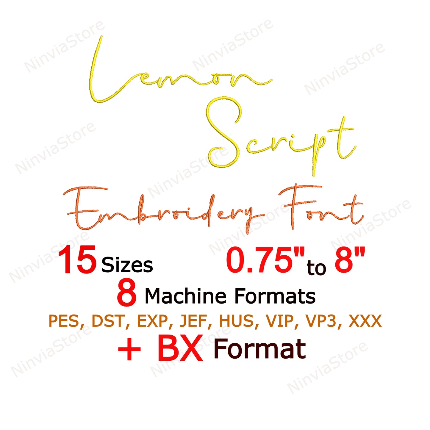 Sweet Nia Script Machine Broderie Font, 15 tailles, 8 formats, Police BX, Police PE, Monogram Alphabet Broderie Designs