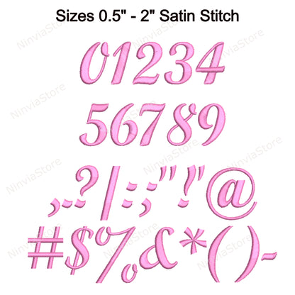 Lovely Script Machine Embroidery Font, 14 sizes, 8 formats, BX Font, PE font, Monogram Alphabet Embroidery Designs