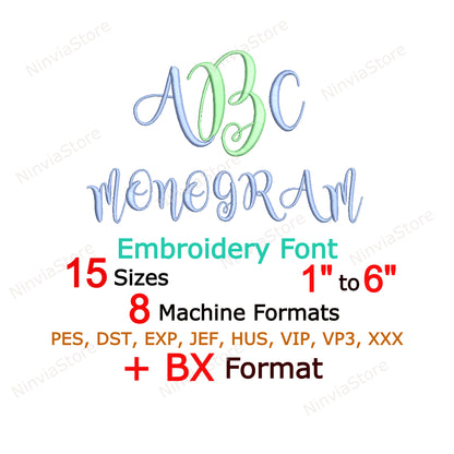 Police de broderie machine Fishtail, 15 tailles, 8 formats, police Halloween BX, police PE, motifs de broderie Monogram Alphabet