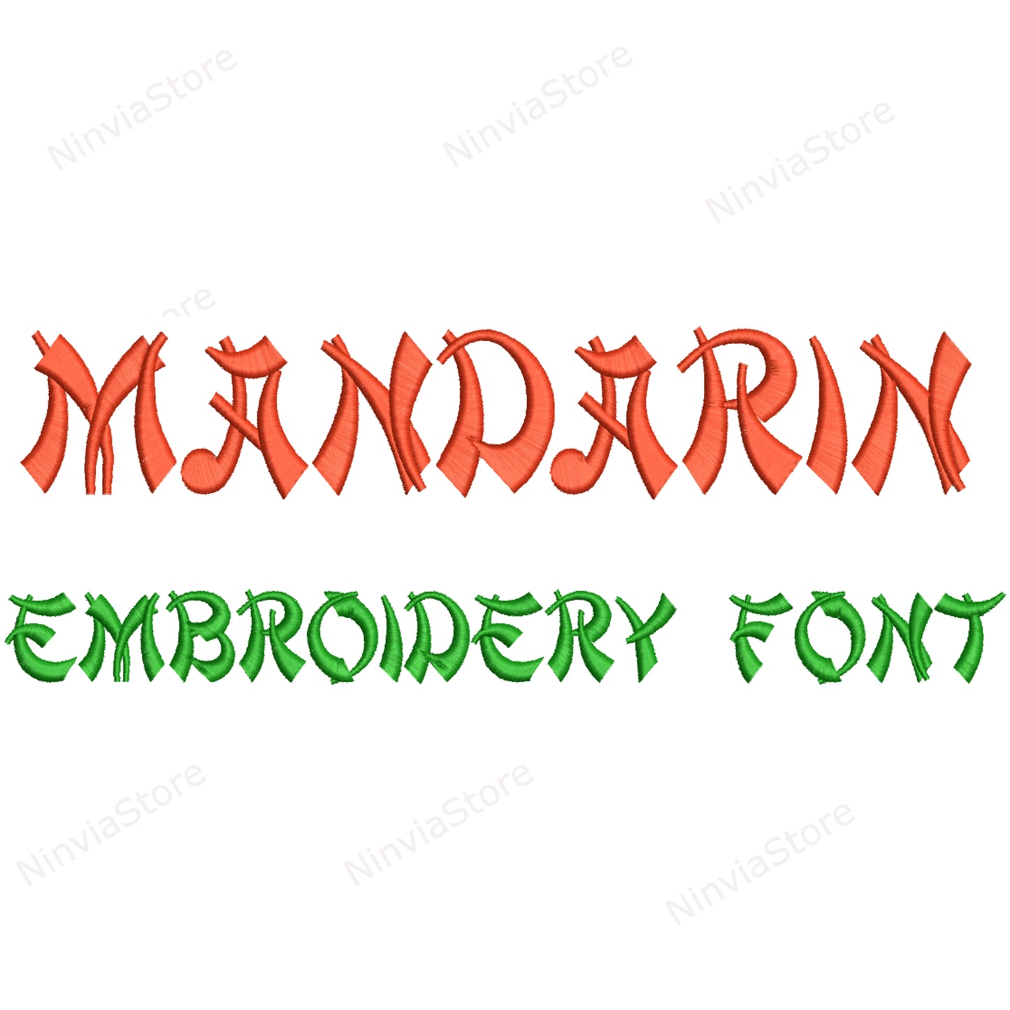 Mandarin Machine Embroidery Font, 14 sizes, 8 formats, BX Font, PES font, Monogram Alphabet Embroidery Design