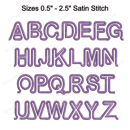 Merged Machine Embroidery Font, 14 sizes, 8 formats, BX Font, PES font, Monogram Alphabet Embroidery Design