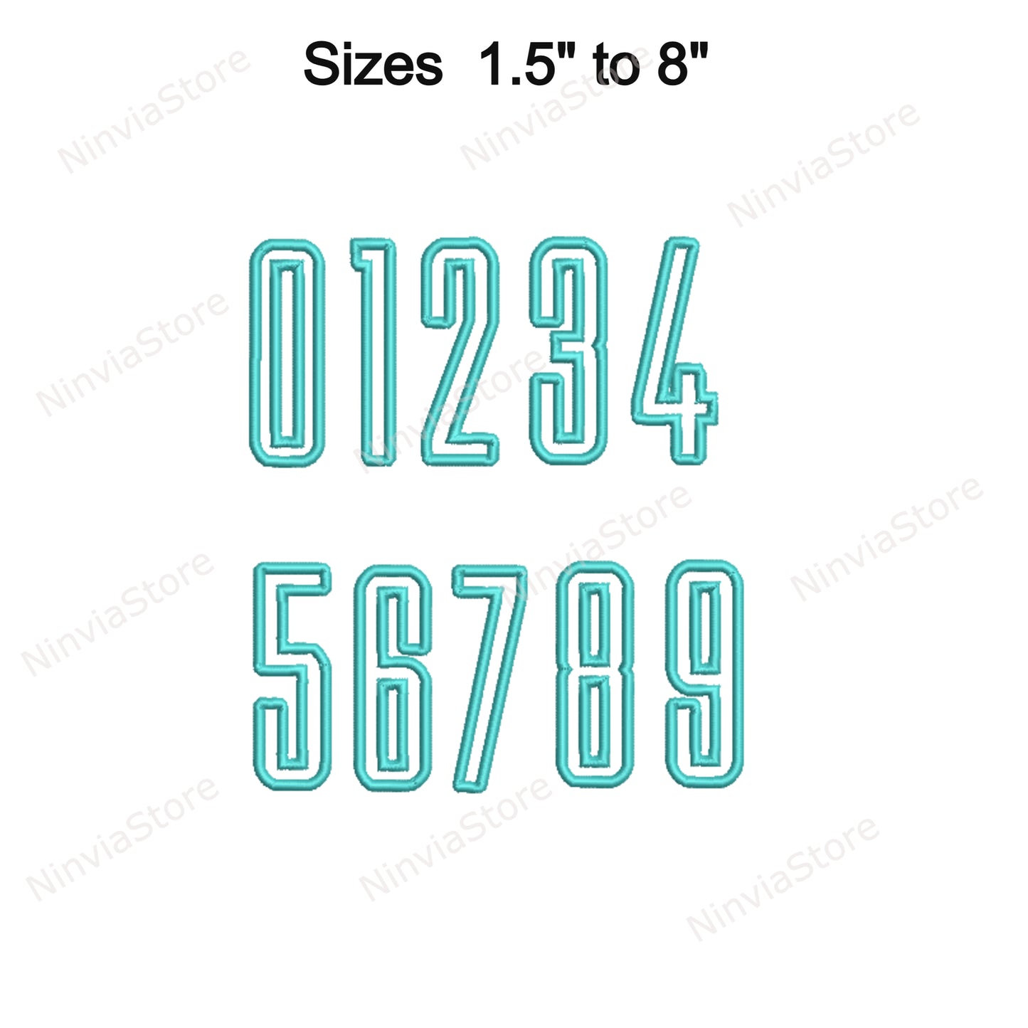 Dünne Block-Maschinenstickschrift, 15 Größen, 8 Formate, BX-Schriftart, PE-Schriftart, Monogramm-Alphabet-Stickmotive