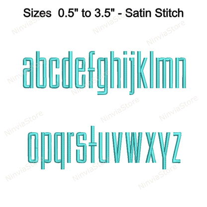 Dünne Block-Maschinenstickschrift, 15 Größen, 8 Formate, BX-Schriftart, PE-Schriftart, Monogramm-Alphabet-Stickmotive