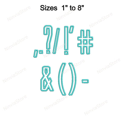 Dünne Block-Maschinenstickschrift, 15 Größen, 8 Formate, BX-Schriftart, PE-Schriftart, Monogramm-Alphabet-Stickmotive