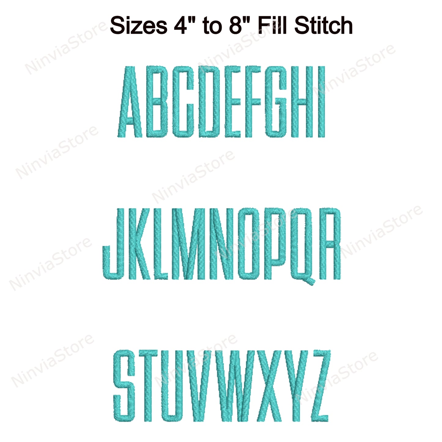 Dünne Block-Maschinenstickschrift, 15 Größen, 8 Formate, BX-Schriftart, PE-Schriftart, Monogramm-Alphabet-Stickmotive