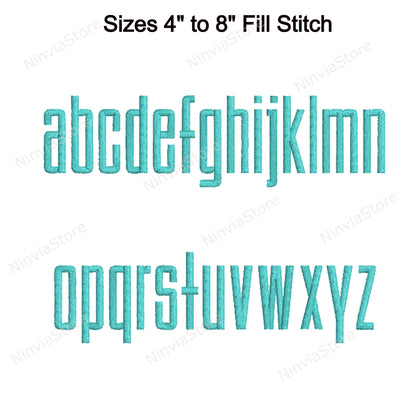 Dünne Block-Maschinenstickschrift, 15 Größen, 8 Formate, BX-Schriftart, PE-Schriftart, Monogramm-Alphabet-Stickmotive