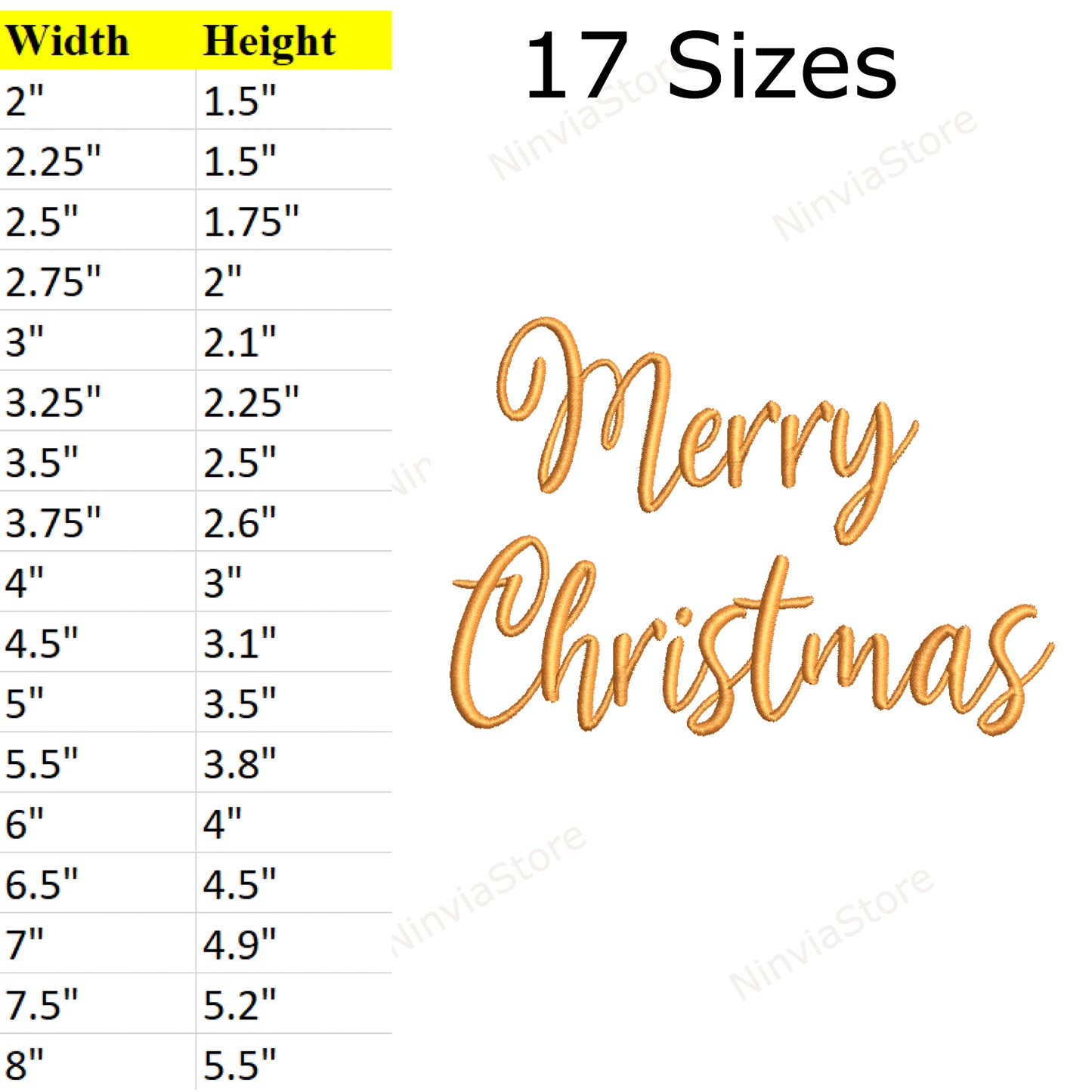 5 Merry Christmas Embroidery Designs, 15-17 Sizes, 8 formats, Christmas Machine Embroidery Pattern