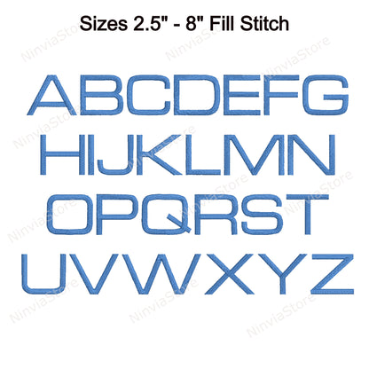 Microgramma Machine Embroidery Font, 15 sizes, 8 formats, BX Font, PES font, Monogram Alphabet Embroidery Design