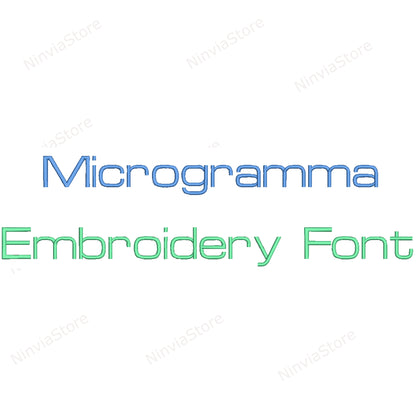 Microgramma Machine Embroidery Font, 15 sizes, 8 formats, BX Font, PES font, Monogram Alphabet Embroidery Design