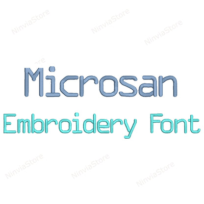 Microsan Machine Embroidery Font, 15 sizes, 8 formats, BX Font, PES font, Monogram Alphabet Embroidery Design