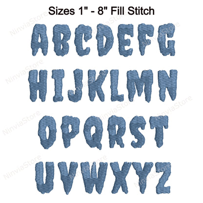 Monster Machine Embroidery Font, 14 sizes, 8 formats, Halloween BX Font, PE font, Monogram Alphabet Embroidery Designs