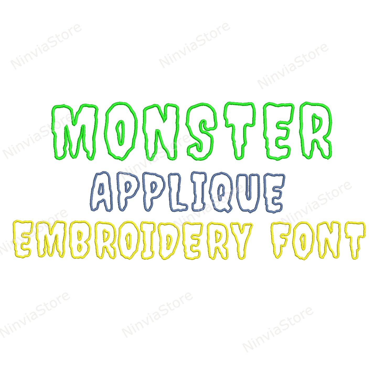 Police de broderie Machine Monster Applique, 12 tailles, 8 formats, police Halloween BX, police PE, motifs de broderie Monogram Alphabet