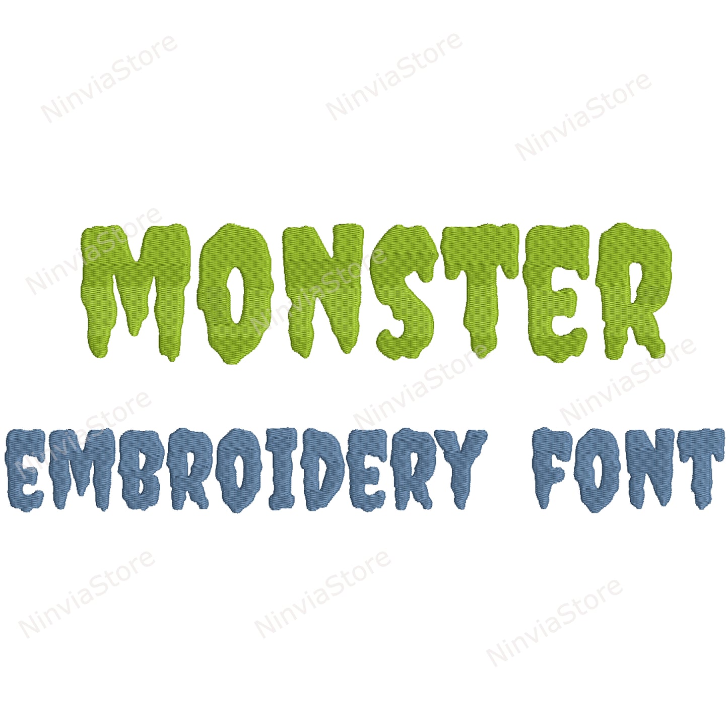 Monster-Maschinenstickschrift, 14 Größen, 8 Formate, Halloween BX-Schriftart, PE-Schriftart, Monogramm-Alphabet-Stickmotive