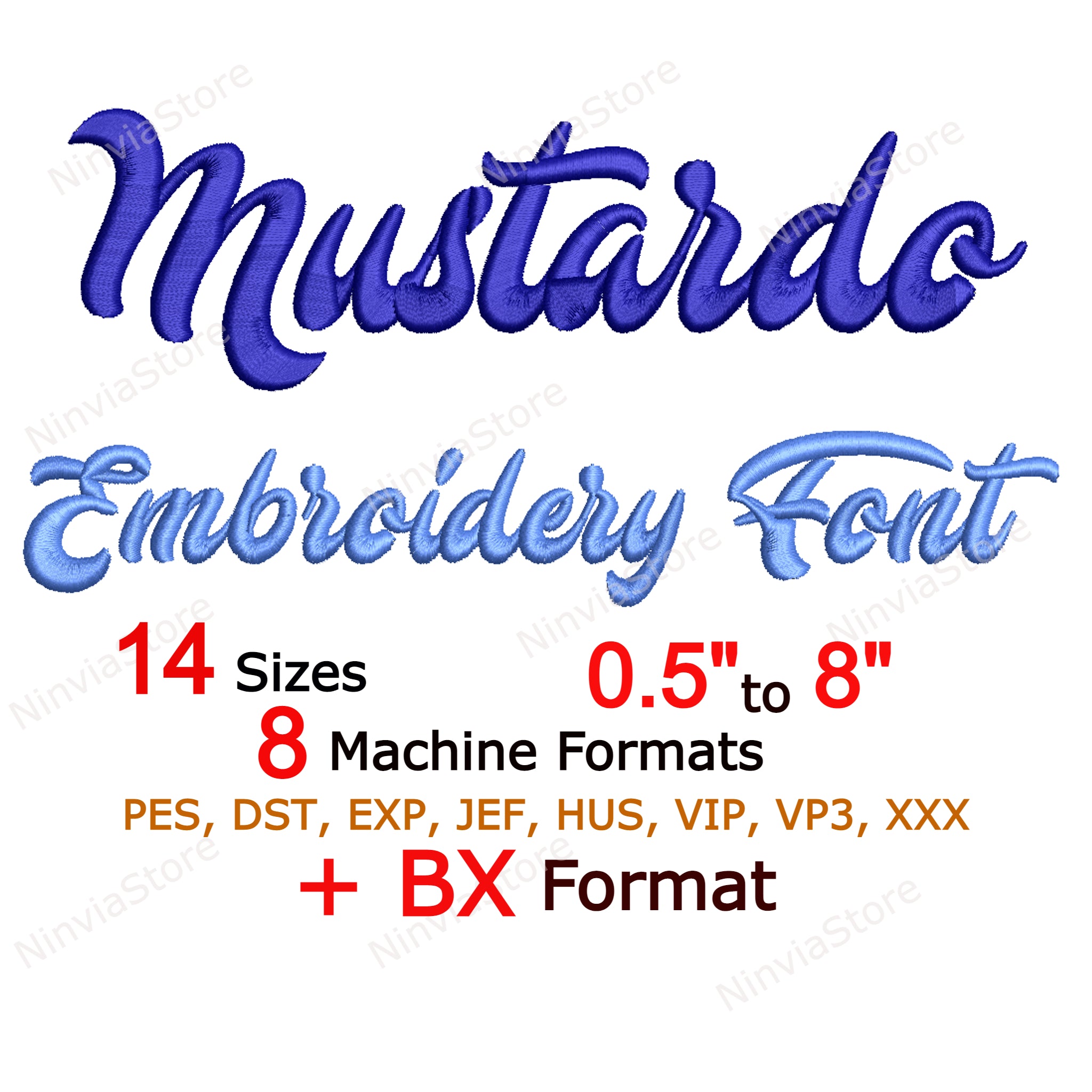 Mustardo Script Machine Embroidery Font 14 Sizes 8 Formats Bx Font Ninviastore 0929