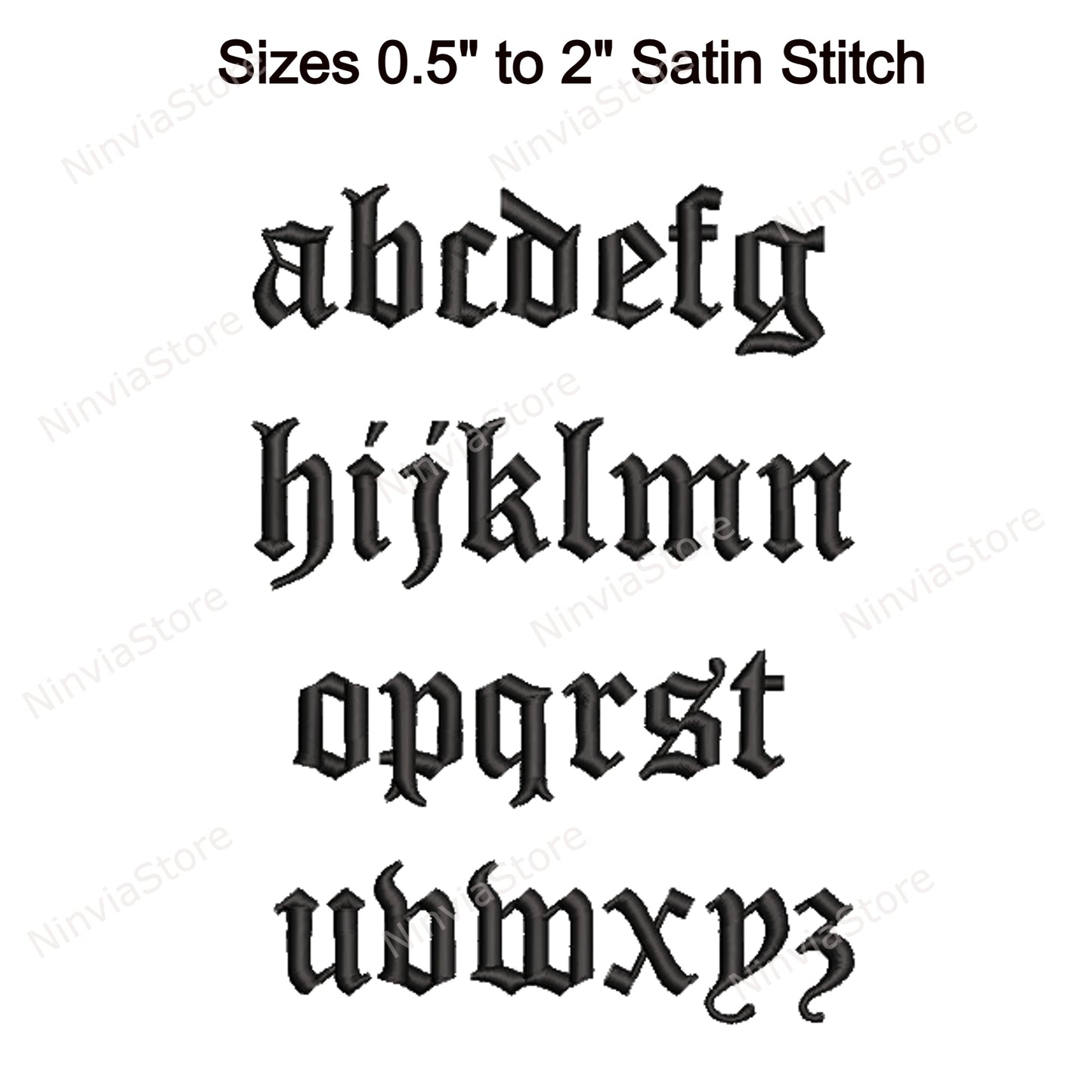 Old English Machine Embroidery Font, 14 sizes, 8 formats, BX Font, PE font, Monogram Alphabet Embroidery Designs