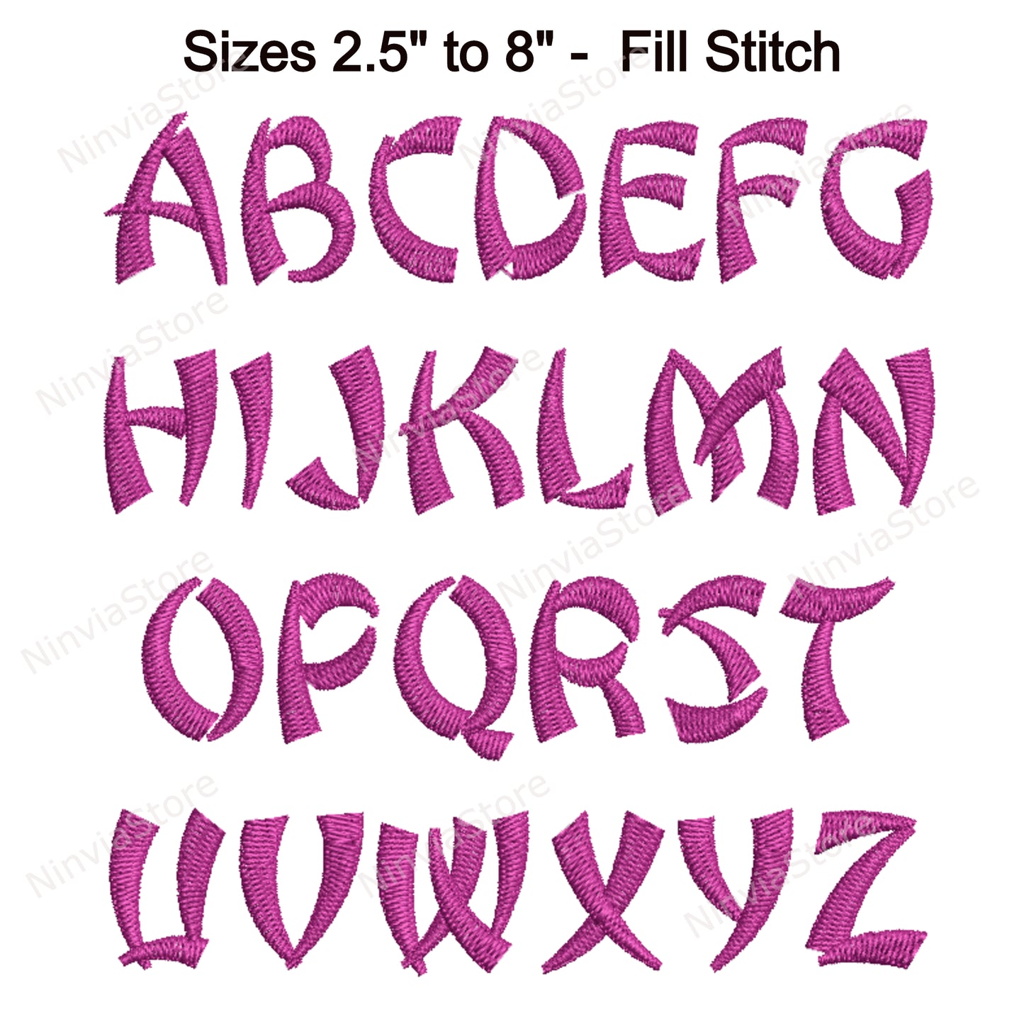 Oriental Machine Embroidery Font, 15 sizes, 8 formats, BX Font, PE font, Monogram Alphabet Embroidery Designs