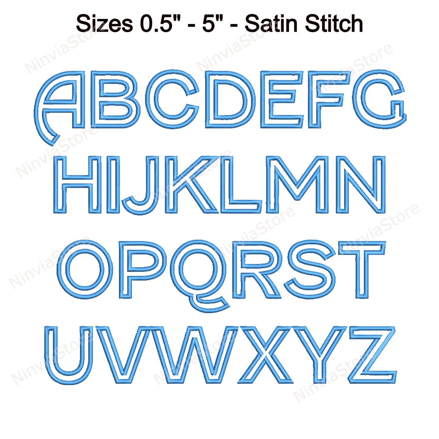 Block Outline Machine Embroidery Font, 14 sizes, 8 formats, BX Font, PE font, Monogram Alphabet Embroidery Designs