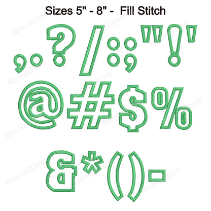 Satin Outline Machine Embroidery Font, 15 sizes, 8 formats, BX Font, PE font, Monogram Alphabet Embroidery Design