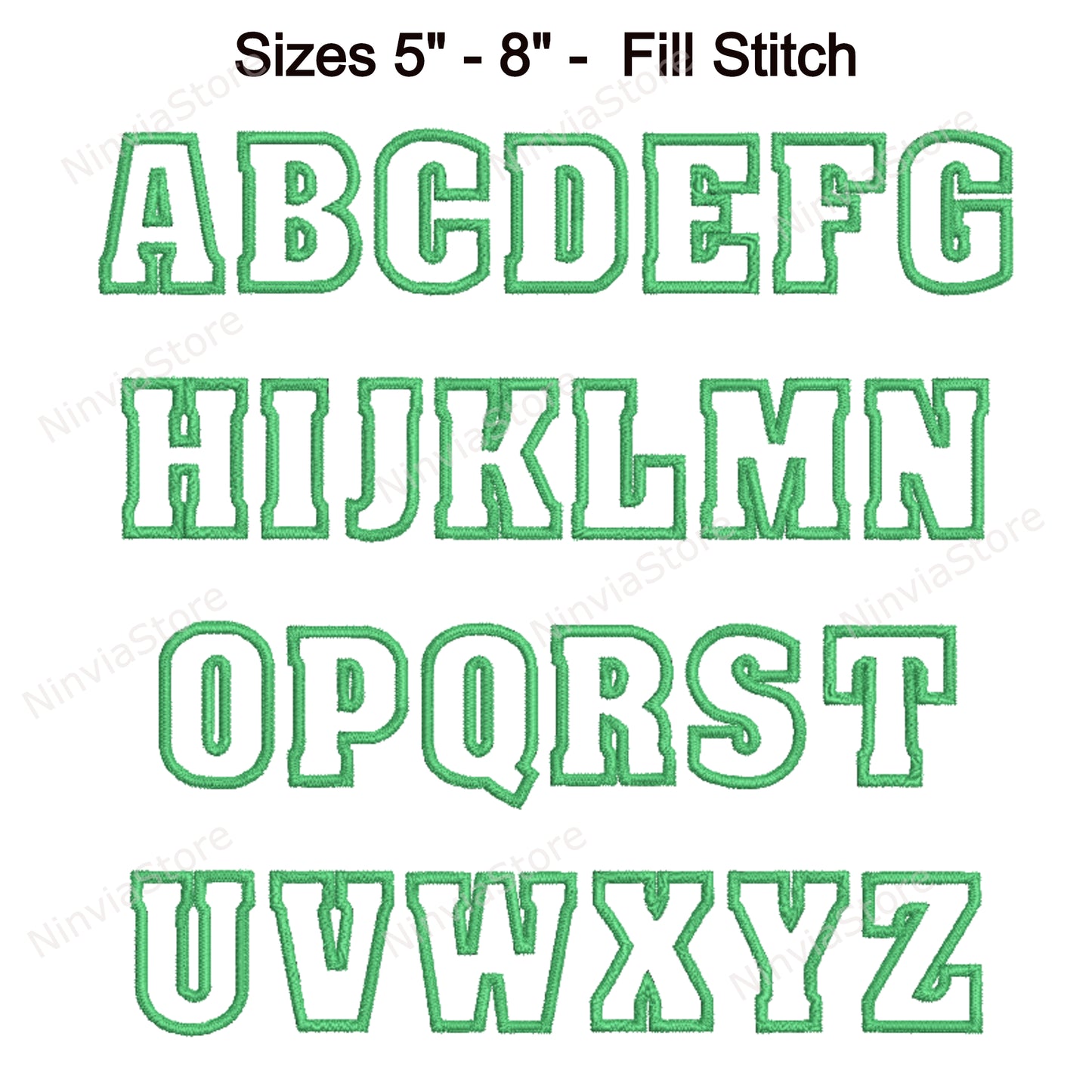 Satin Outline Machine Embroidery Font, 15 sizes, 8 formats, BX Font, PE font, Monogram Alphabet Embroidery Design