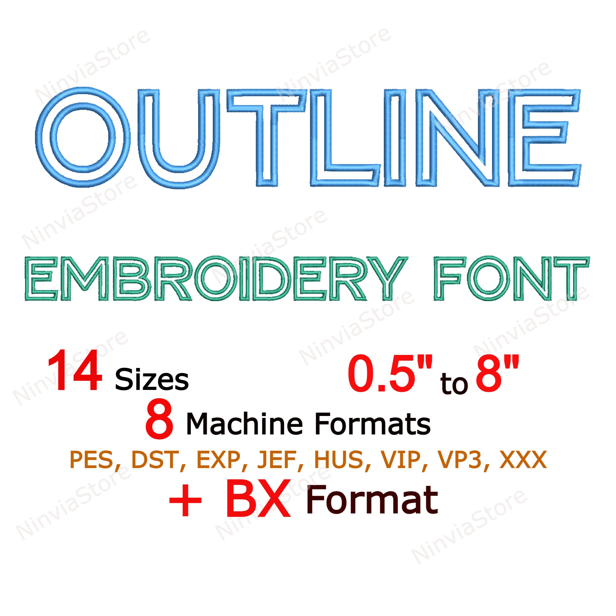 Block Outline Machine Embroidery Font, Monogram Alphabet Embroidery ...