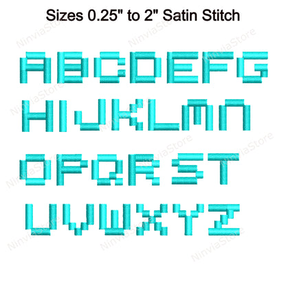 Pixomania Machine Embroidery Font, 15 sizes, 8 formats, BX Font, PE font, Monogram Alphabet Embroidery Designs