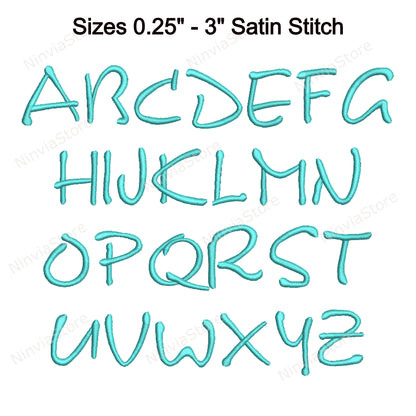 Pixie Machine Embroidery Font, 15 sizes, 8 formats, BX Font, PE font, Monogram Alphabet Embroidery Design