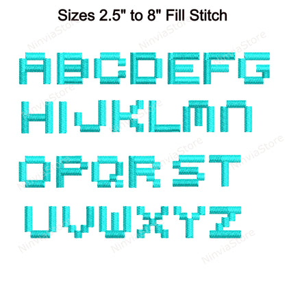 Pixomania Machine Embroidery Font, 15 sizes, 8 formats, BX Font, PE font, Monogram Alphabet Embroidery Designs