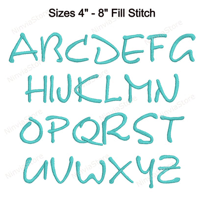 Pixie Machine Embroidery Font, 15 sizes, 8 formats, BX Font, PE font, Monogram Alphabet Embroidery Design