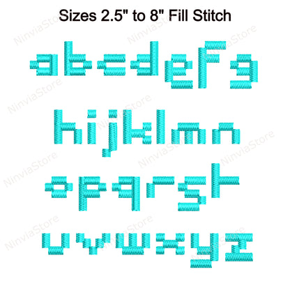 Pixomania Machine Embroidery Font, 15 sizes, 8 formats, BX Font, PE font, Monogram Alphabet Embroidery Designs