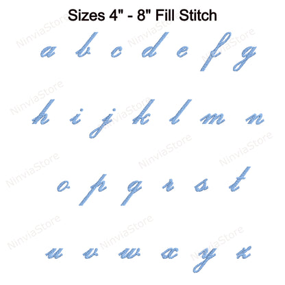 Poetic Script Machine Embroidery Font, 14 sizes, 8 formats, BX Font, PE font, Monogram Alphabet Embroidery Designs