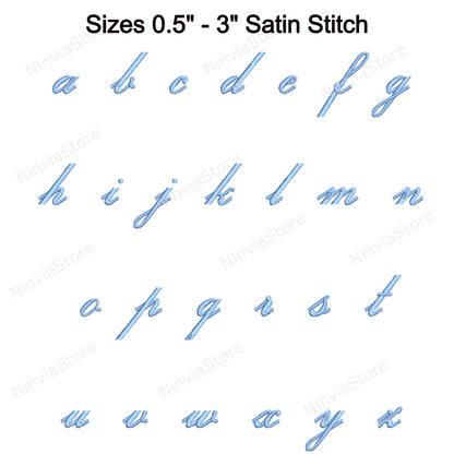 Poetic Script Machine Embroidery Font, 14 sizes, 8 formats, BX Font, PE font, Monogram Alphabet Embroidery Designs