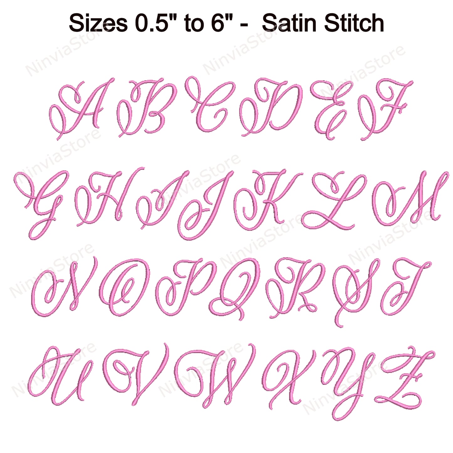 Pomander Script Machine Embroidery Font, 14 sizes, 8 formats, BX Font, PE font, Monogram Alphabet Embroidery Designs