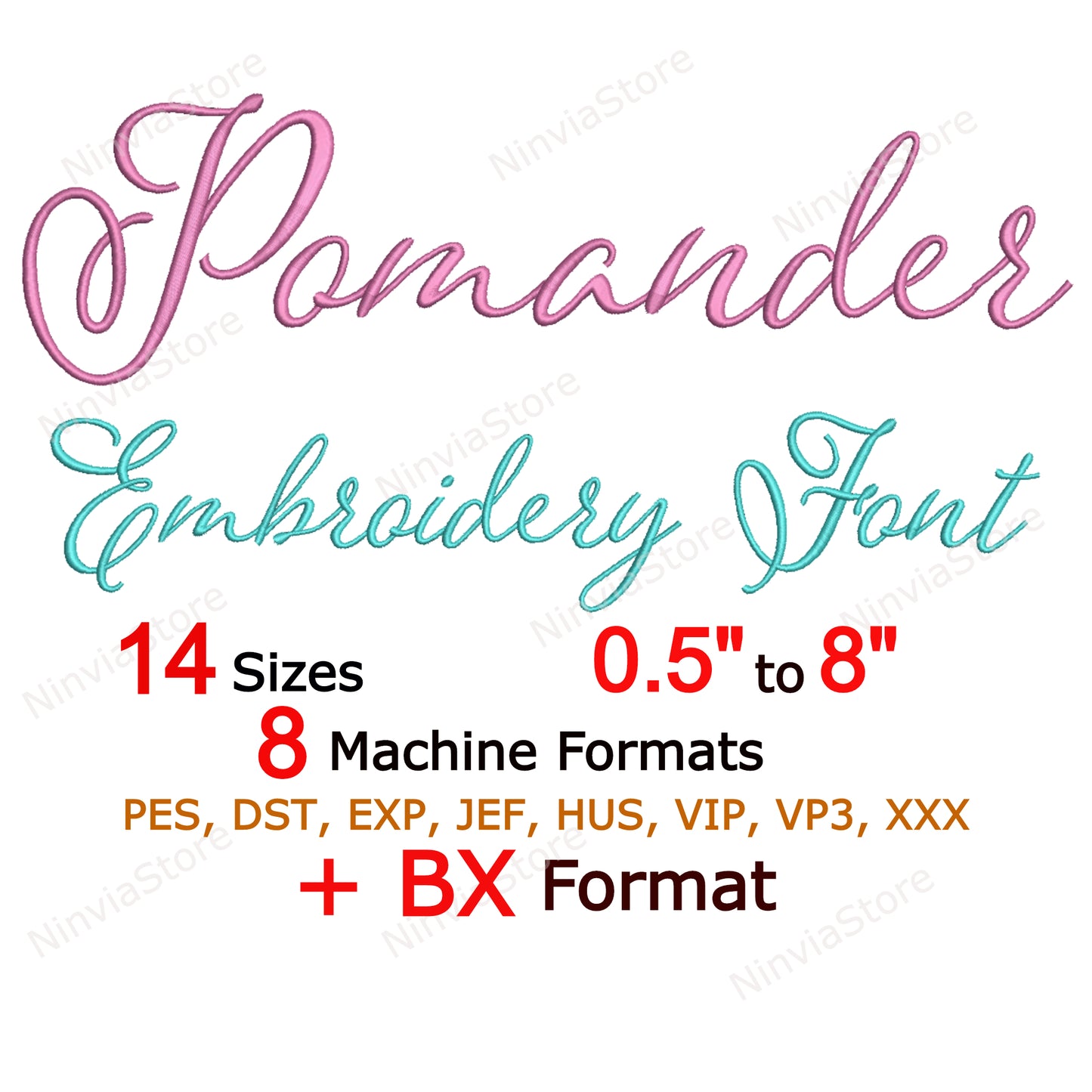 Police de broderie Machine Quany Script, 15 tailles, 8 formats, police BX, police PE, motifs de broderie Monogram Alphabet