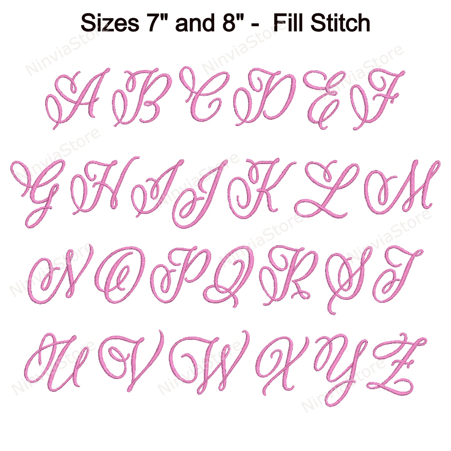 Police de broderie Machine Quany Script, 15 tailles, 8 formats, police BX, police PE, motifs de broderie Monogram Alphabet