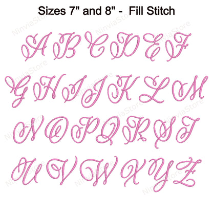 Pomander Script Machine Embroidery Font, 14 sizes, 8 formats, BX Font, PE font, Monogram Alphabet Embroidery Designs