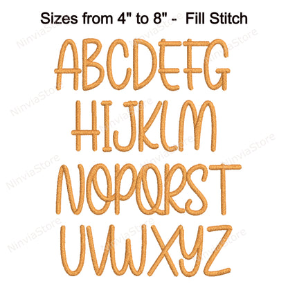 Popular Script Machine Embroidery Font, 11 sizes, 8 formats, BX Font, PE font, Monogram Alphabet Embroidery Design