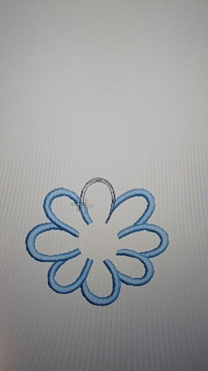 Flower Outline Embroidery Design, Outlined Flower Machine Embroidery, Floral Embroidery Pattern, Flower Digital Instant Download, 18 sizes, 8 formats