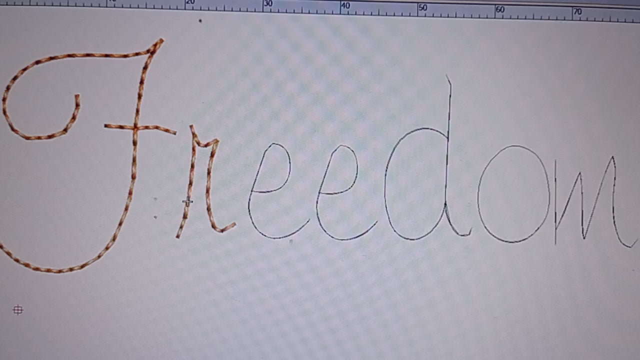 Freedom Bean Stitch Machine Embroidery Font, Run stitch script font bx ...