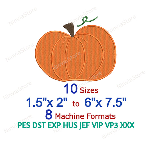 Pumpkin Machine Embroidery Design, Pumpkin Embroidery Pattern, Halloween Embroidery File, Helloween Design