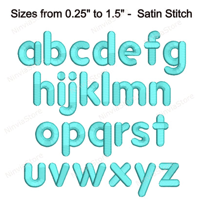 Round Block Machine Embroidery Font, 15 sizes, 8 formats, BX Font, PE font, Monogram Alphabet Embroidery Designs