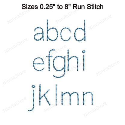 Block Bean Stitch Machine Embroidery Font, 15 tailles, 8 formats, Run Stitch Block BX Font, police PE, Monogram Alphabet Broderie Designs