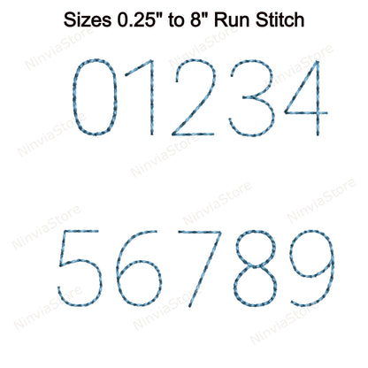 Block Bean Stitch Machine Embroidery Font, 15 tailles, 8 formats, Run Stitch Block BX Font, police PE, Monogram Alphabet Broderie Designs