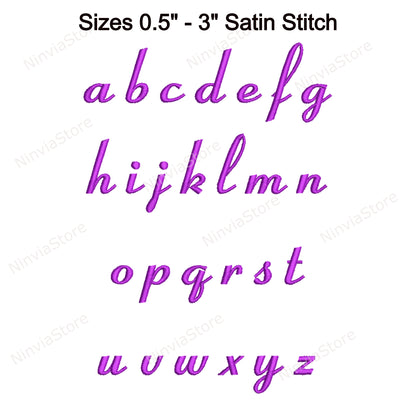 Police de broderie Machine Quany Script, 15 tailles, 8 formats, police BX, police PE, motifs de broderie Monogram Alphabet