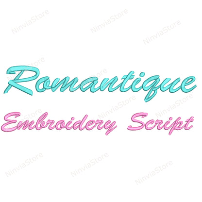 Romantique Script Machine Embroidery Font, 14 sizes, 8 formats, BX Font, PE font, Monogram Alphabet Embroidery Designs