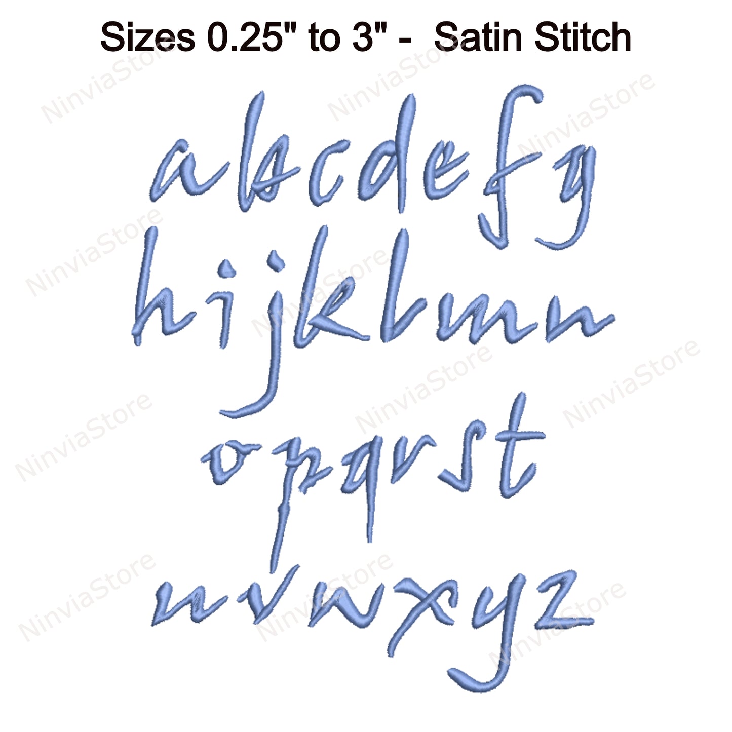 Scribble Script Machine Embroidery Font, 15 sizes, 8 formats, BX Font, PE font, Monogram Alphabet Embroidery Designs