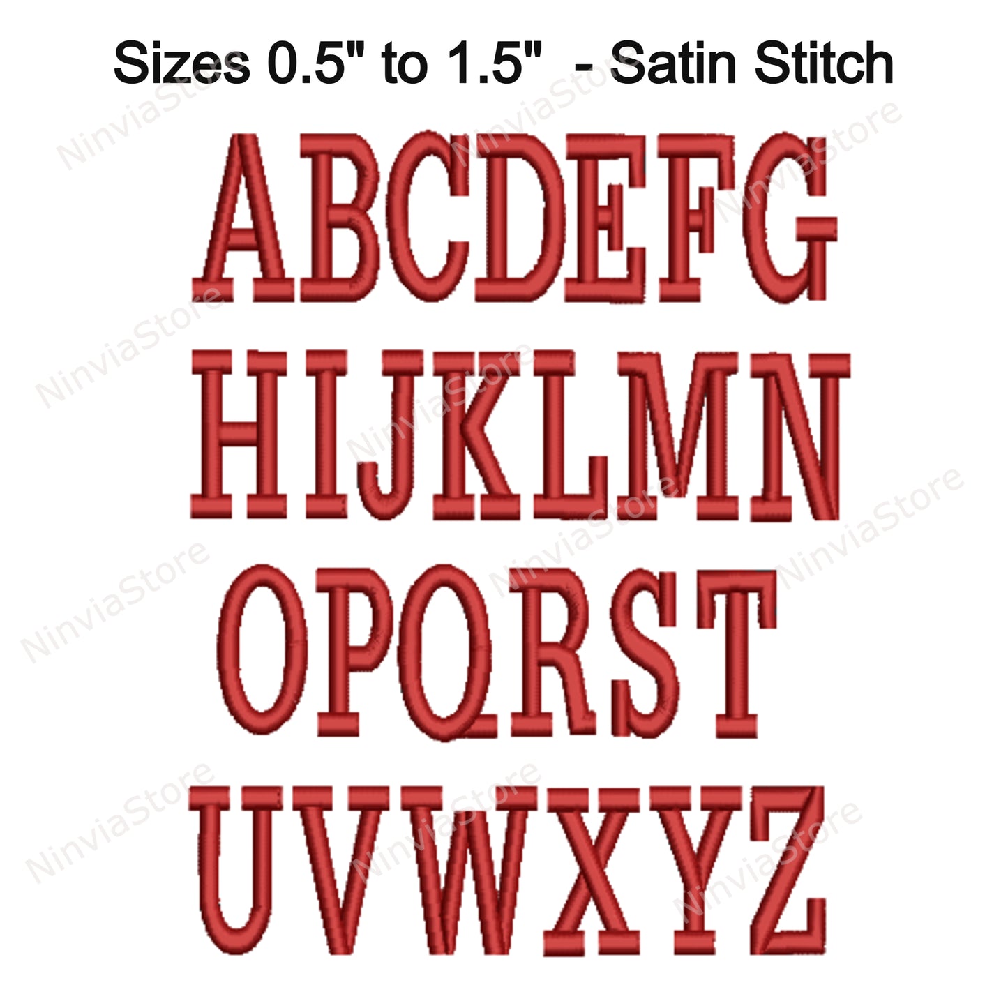 Serif Narrow Machine Embroidery Font, 15 sizes, 8 formats, BX Font, PE font, Monogram Alphabet Embroidery Design