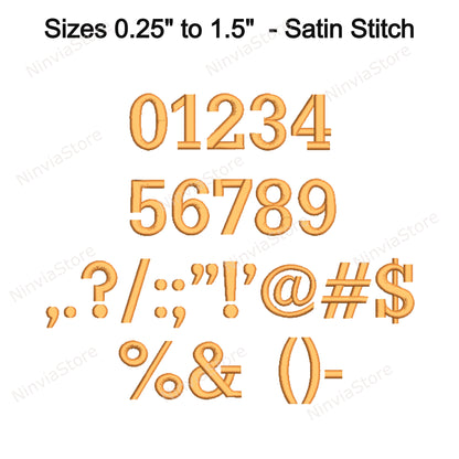 Serif Machine Embroidery Font, 16 sizes, 8 formats, BX Font, PE font, Monogram Alphabet Embroidery Design