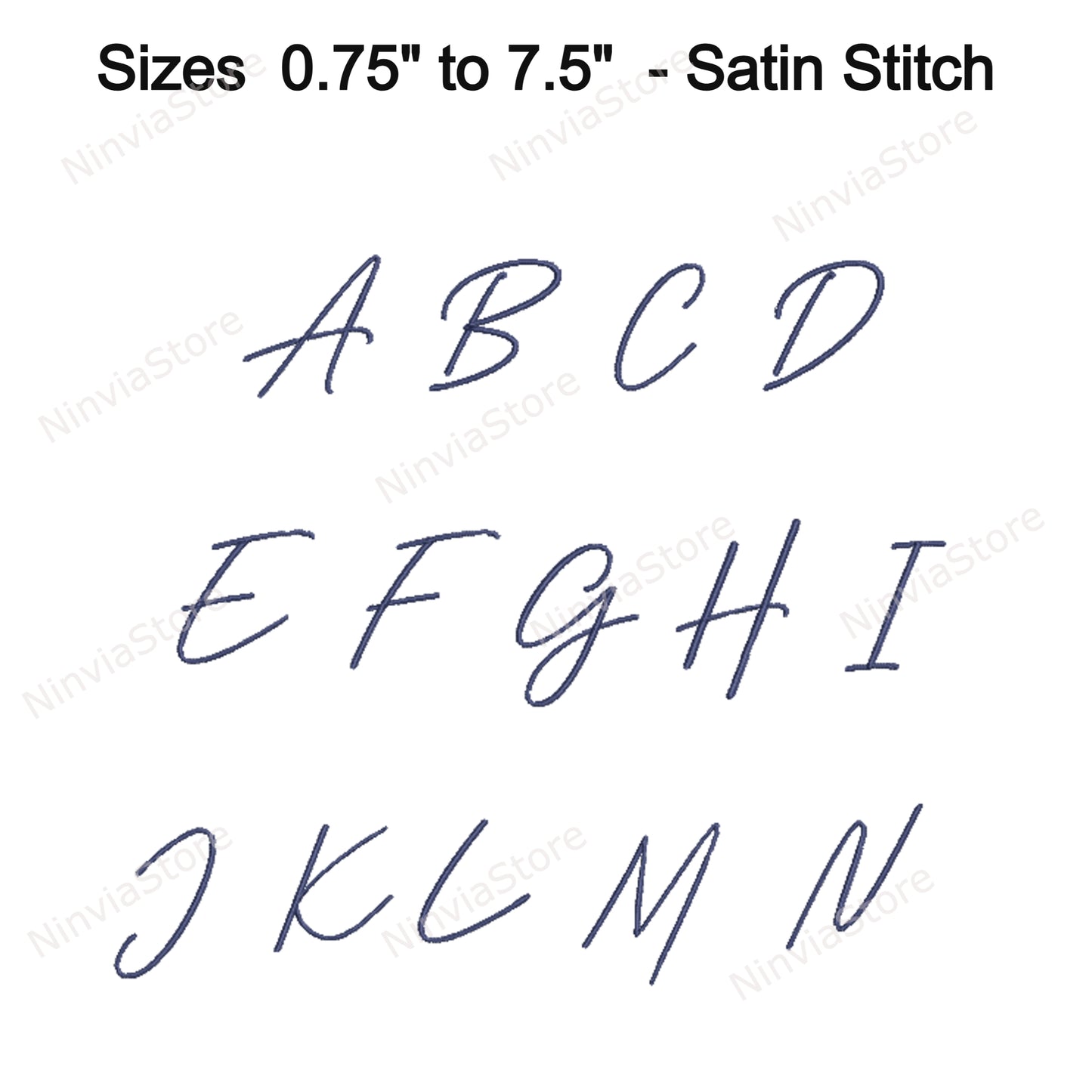 The Thinnest Signature Script Machine Embroidery Font, 17 sizes, 8 formats, BX Font, PE font, Monogram Alphabet Embroidery Design
