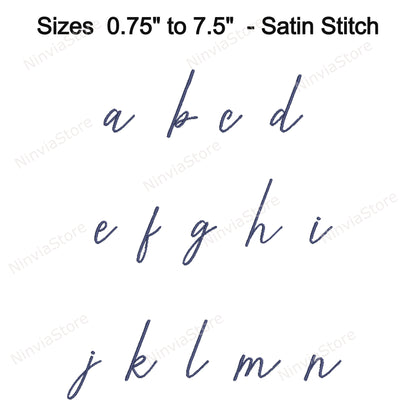 The Thinnest Signature Script Machine Embroidery Font, 17 sizes, 8 formats, BX Font, PE font, Monogram Alphabet Embroidery Design