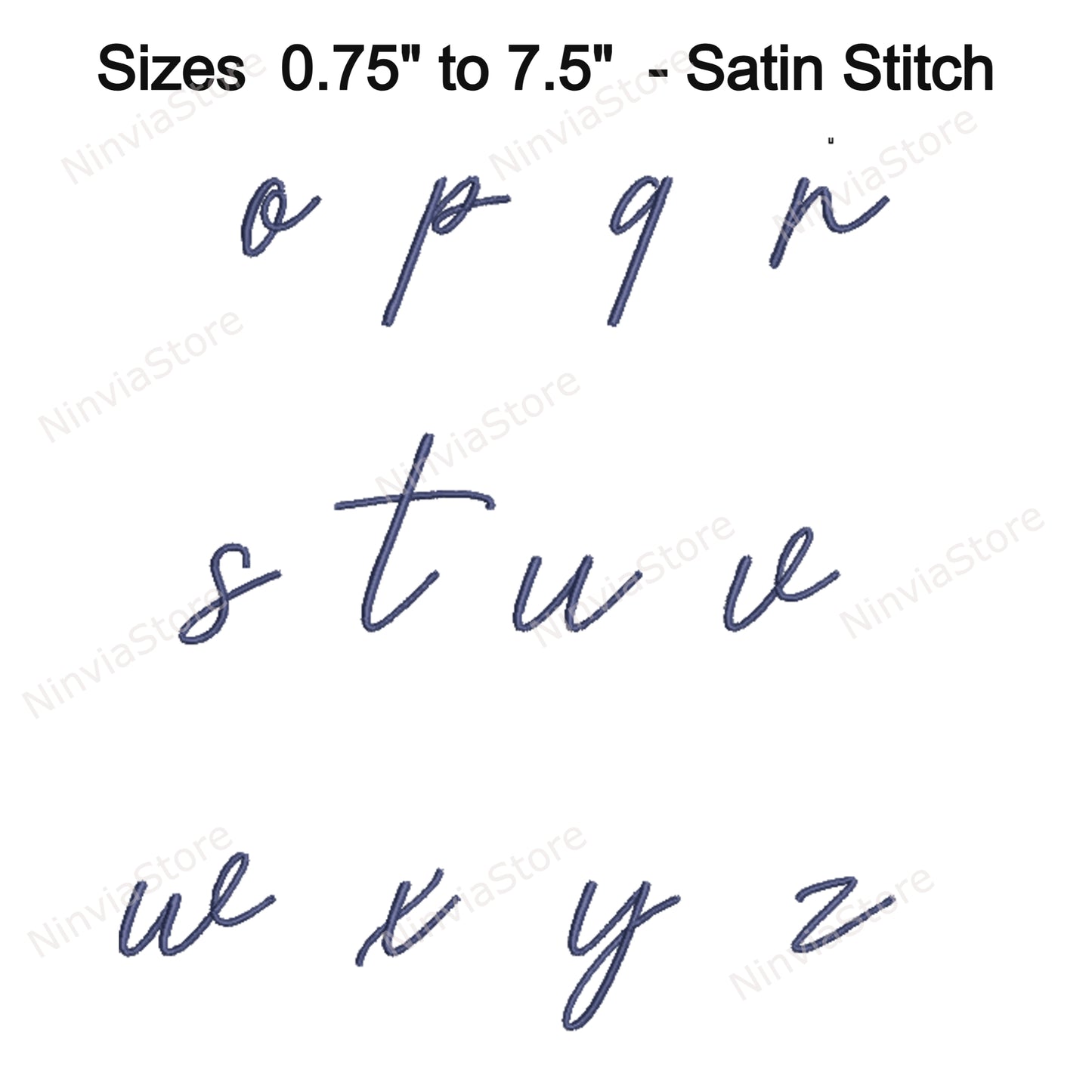 The Thinnest Signature Script Machine Embroidery Font, 17 sizes, 8 formats, BX Font, PE font, Monogram Alphabet Embroidery Design